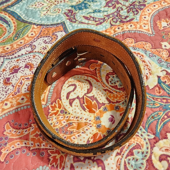 3-D Belt Company Western Boho Leather Belt Size Medium - Picture 6 of 11